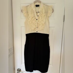 Max & Cleo Cream and Black Midi Dress